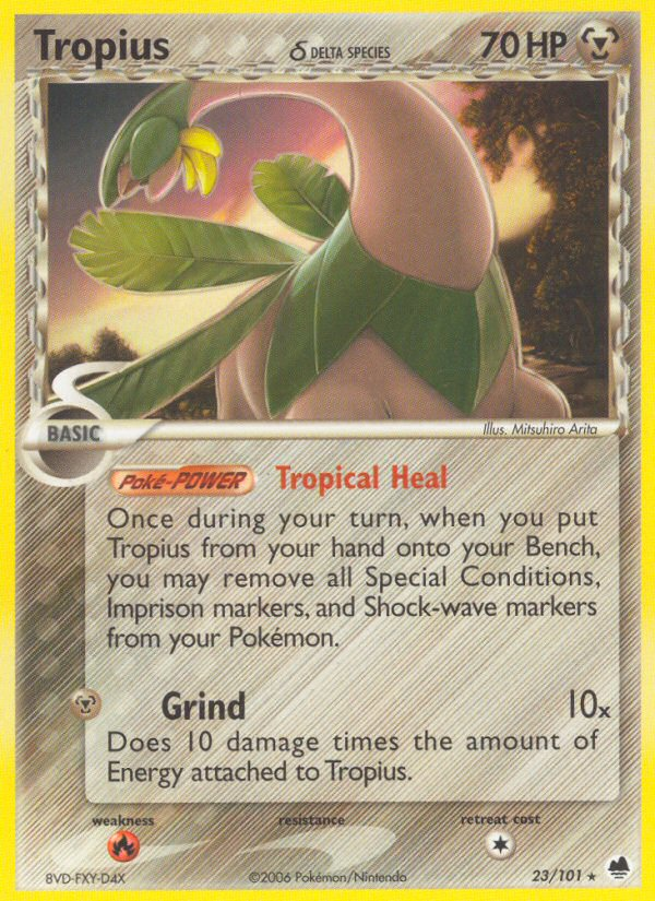 Tropius (23/101) (Delta Species) (Stamped) [EX: Dragon Frontiers] - Deck Out Gaming