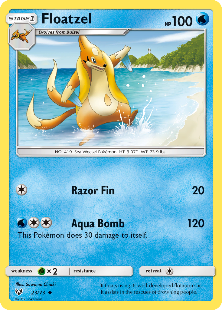 Floatzel (23/73) [Sun & Moon: Shining Legends] Reverse Holofoil - Deck Out Gaming