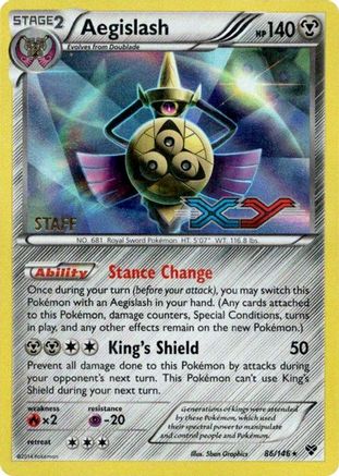 Aegislash (86) (Staff Prerelease Promo) [XY: Black Star Promos] - Deck Out Gaming