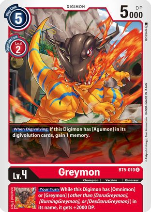 Greymon (BT5-010) [Battle of Omni]