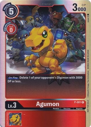 Agumon - P-001 (Rainbow Foil) (P-001) [Digimon Promotion Cards] Foil