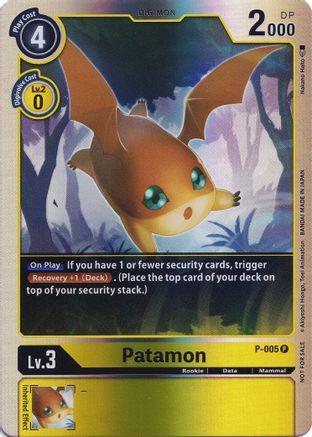 Patamon - P-005 (Rainbow Foil) (P-005) [Digimon Promotion Cards] Foil