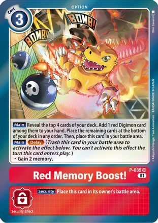 Red Memory Boost! (P-035) [Digimon Promotion Cards] Foil
