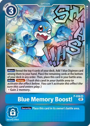 Blue Memory Boost! (P-036) [Digimon Promotion Cards] Foil