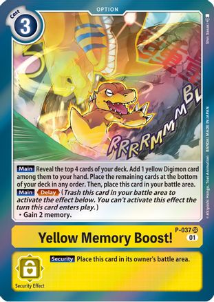 Yellow Memory Boost! (P-037) [Digimon Promotion Cards] Foil