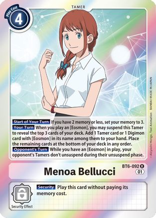 Menoa Bellucci (BT6-092) [Double Diamond] Foil