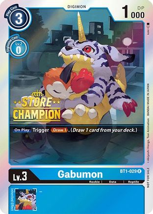 Gabumon - BT1-029 (Store Champion) (BT1-029) [Release Special Booster] Foil