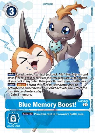 Blue Memory Boost! - P-036 (Next Adventure Box Promotion Pack) (P-036) [Digimon Promotion Cards]
