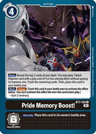 Pride Memory Boost! (BT7-105) [Next Adventure]