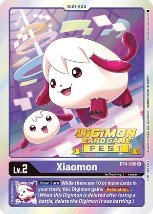 Xiaomon (Digimon Card Game Fest 2022) (BT4-006) [Great Legend] Foil