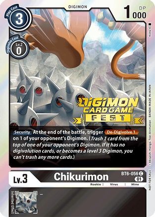 Chikurimon (Digimon Card Game Fest 2022) (BT6-056) [Double Diamond] Foil
