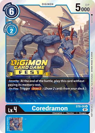 Coredramon (Digimon Card Game Fest 2022) (ST8-06) [Starter Deck 08: Ulforce Veedramon] Foil