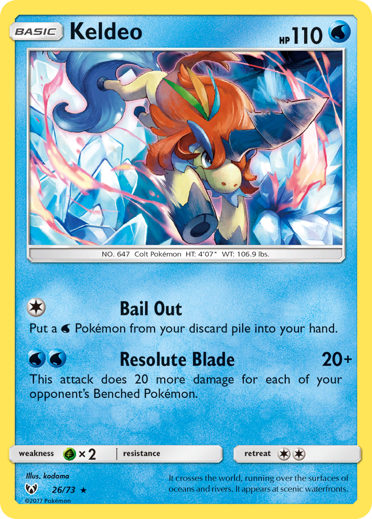 Keldeo (26/73) [Sun & Moon: Shining Legends] Reverse Holofoil - Deck Out Gaming