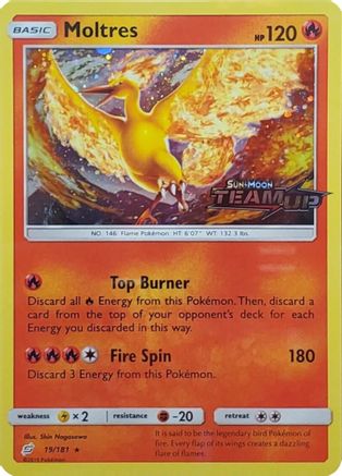 Moltres (19/181) (Stamped) [Sun & Moon: Team Up]