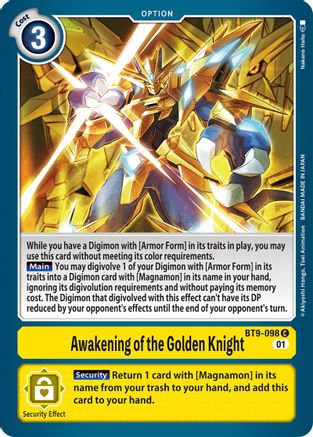 Awakening of the Golden Knight (BT9-098) [X Record]