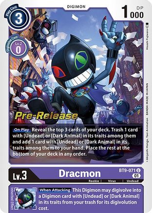 Dracmon (BT9-071) [X Record Pre-Release Cards]