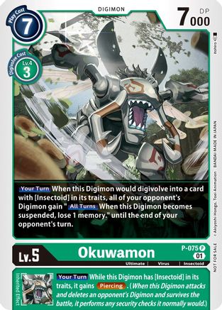 Okuwamon (P-075) [Digimon Promotion Cards] Foil