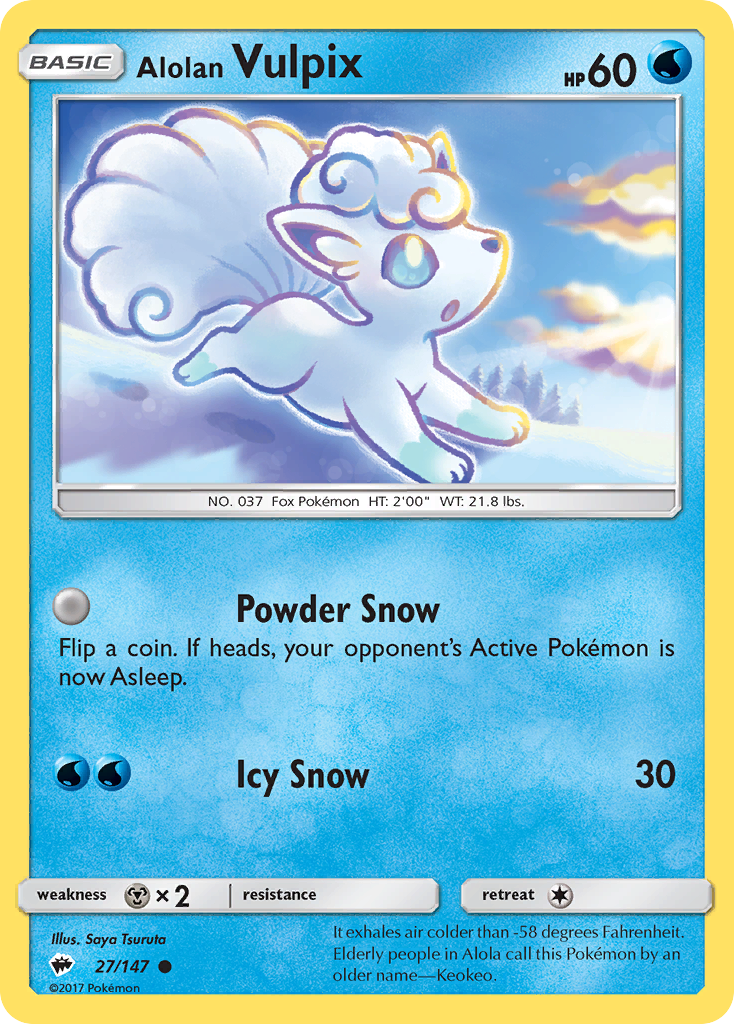 Alolan Vulpix (27) [SM - Burning Shadows] Reverse Holofoil - Deck Out Gaming