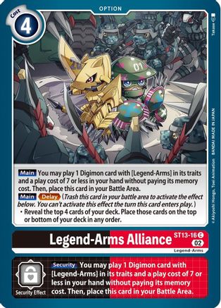 Legend-Arms Alliance (ST13-16) [Starter Deck 13: Ragnaloardmon]