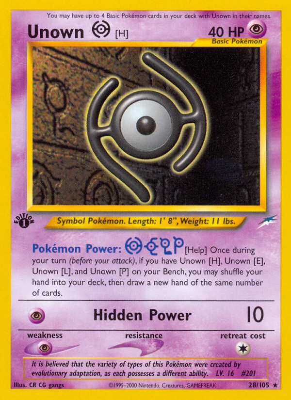 Unown [H] (28/105) [Neo Destiny 1st Edition] - Deck Out Gaming