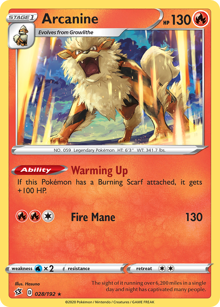 Arcanine (28/192) [SWSH02: Rebel Clash] - Deck Out Gaming