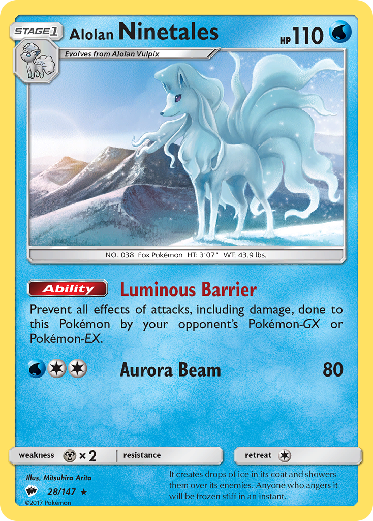 Alolan Ninetales (28) [SM - Burning Shadows] Reverse Holofoil