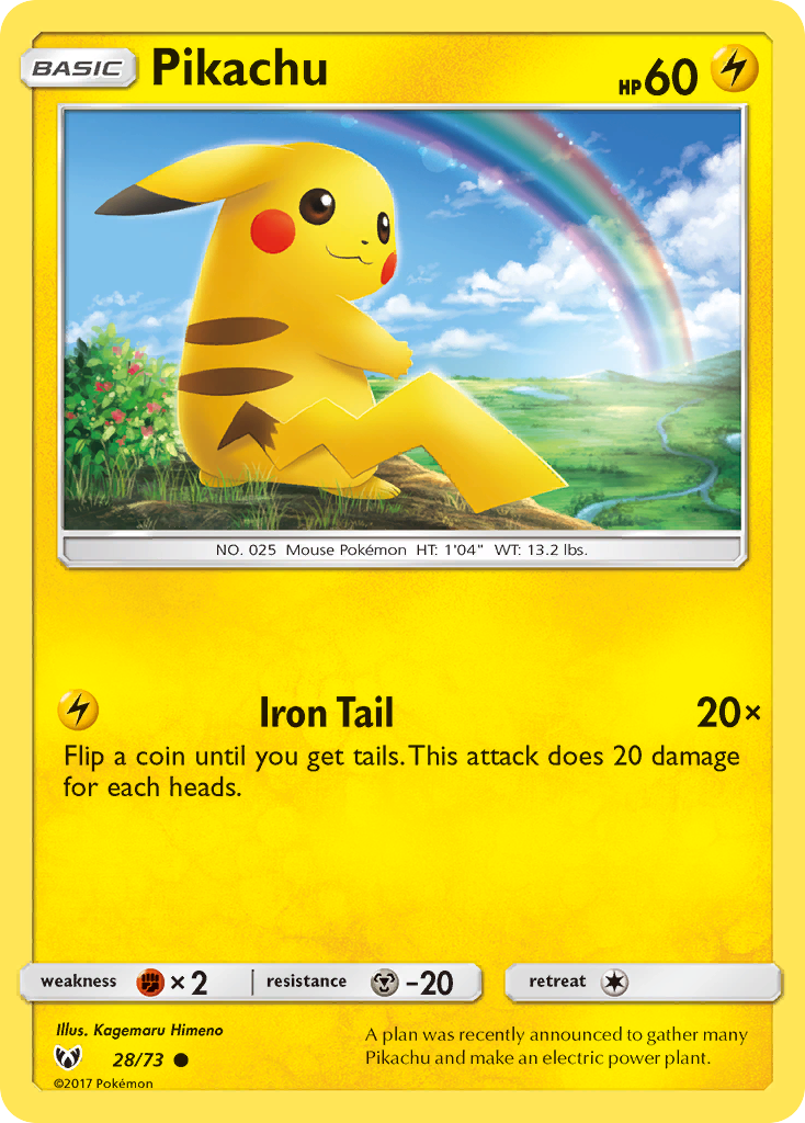 Pikachu (28/73) [Sun & Moon: Shining Legends] Reverse Holofoil - Deck Out Gaming