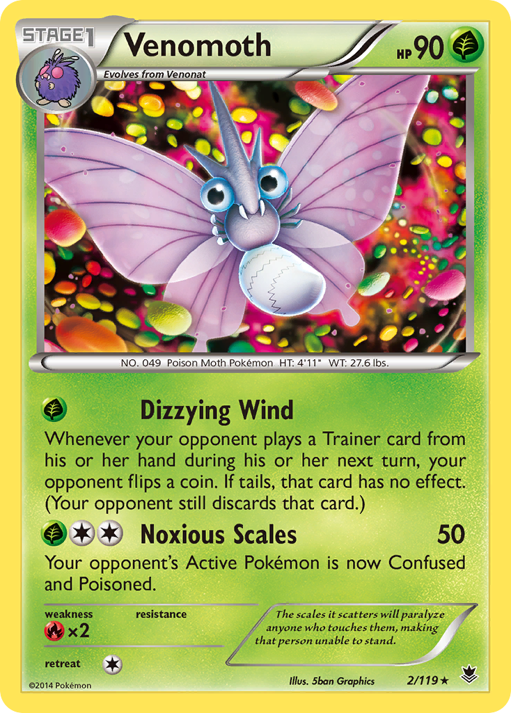 Venomoth (2) [XY - Phantom Forces] - Deck Out Gaming