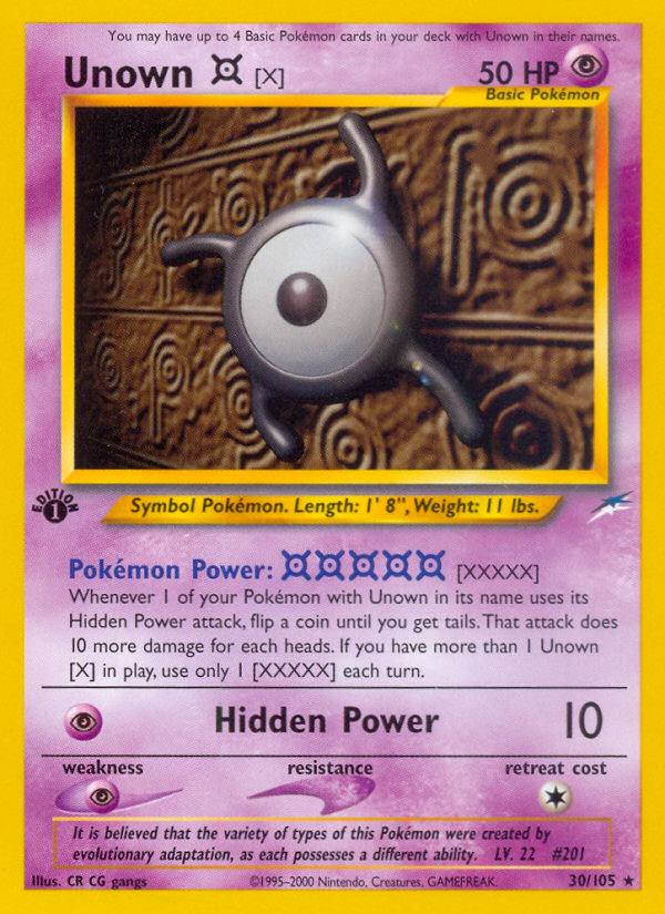 Unown [X] (30/105) [Neo Destiny 1st Edition] - Deck Out Gaming