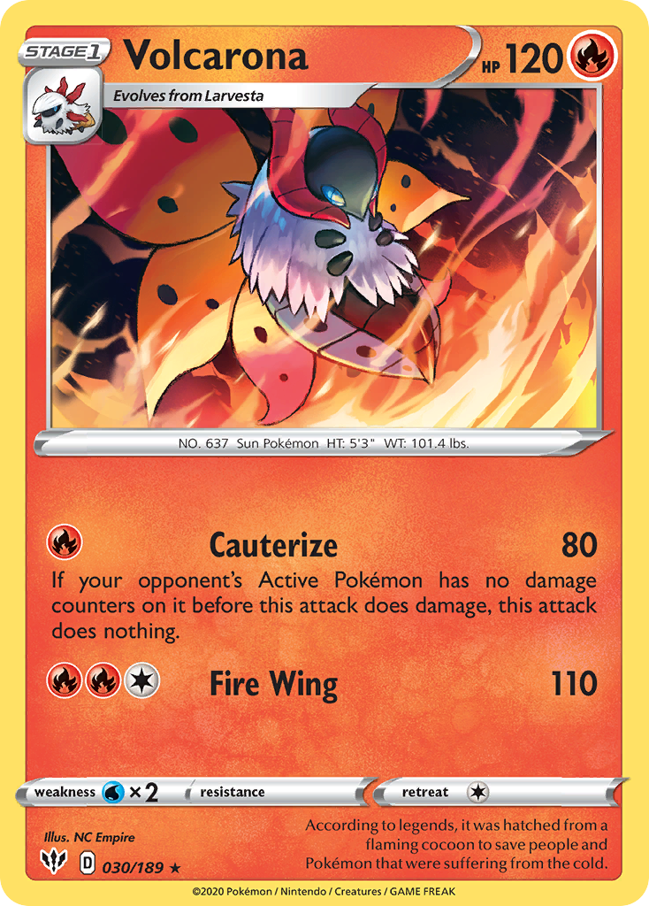 Volcarona (30/189) [SWSH03: Darkness Ablaze] Reverse Holofoil - Deck Out Gaming