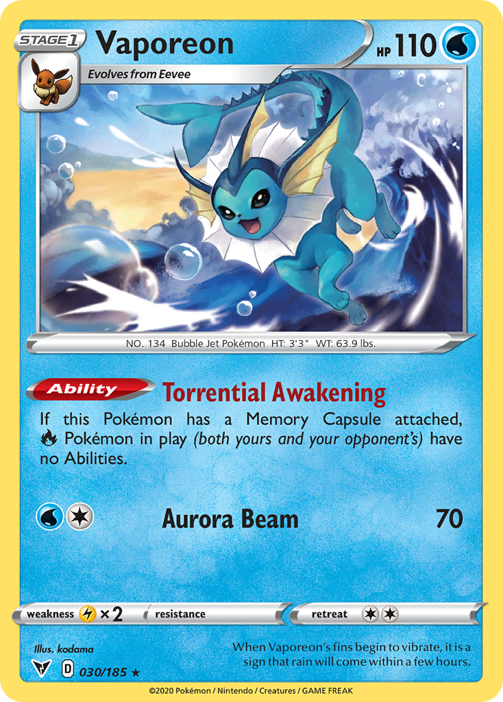 Vaporeon [SWSH04: Vivid Voltage] Reverse Holofoil - Deck Out Gaming