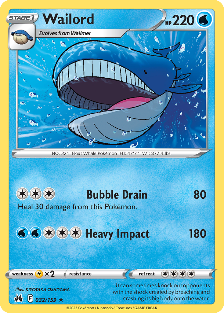 Wailord (032/159) [Sword & Shield: Crown Zenith] Reverse Holofoil - Deck Out Gaming