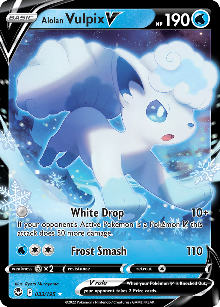 Alolan Vulpix V (033/195) [Sword & Shield: Silver Tempest] - Deck Out Gaming
