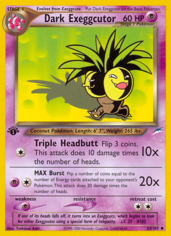 Dark Exeggutor (33/105) [Neo Destiny 1st Edition] - Deck Out Gaming