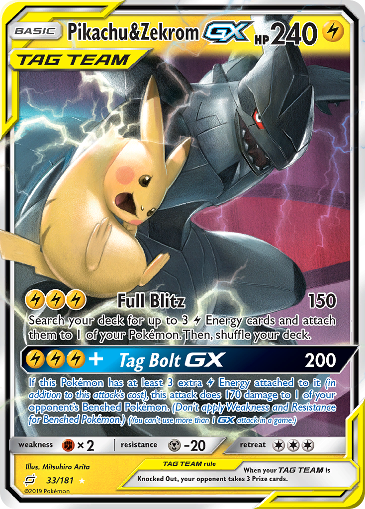 Pikachu & Zekrom GX (33/181) [Sun & Moon: Team Up] - Deck Out Gaming