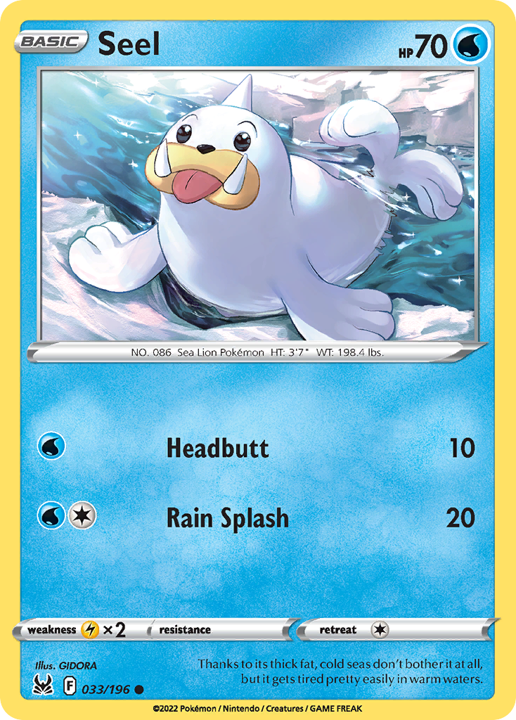 Seel (033/196) [Sword & Shield: Lost Origin] Reverse Holofoil - Deck Out Gaming
