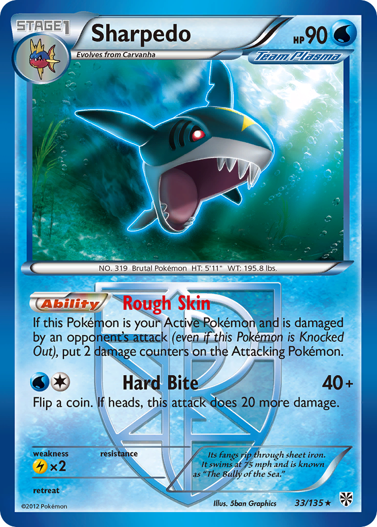 Sharpedo (Team Plasma) (33) [Plasma Storm] Reverse Holofoil - Deck Out Gaming