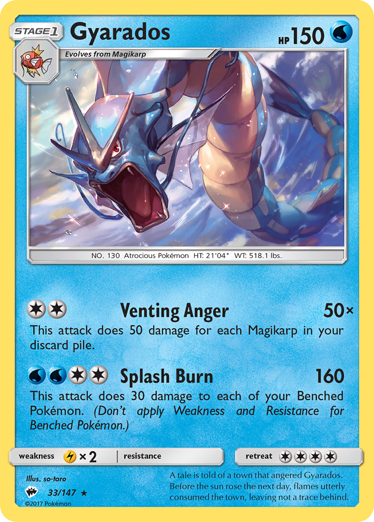 Gyarados (33) [SM - Burning Shadows] Reverse Holofoil - Deck Out Gaming