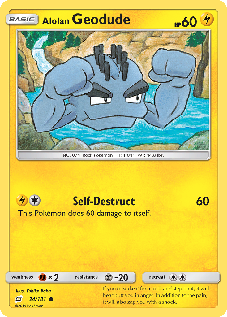 Alolan Geodude (34/181) [Sun & Moon: Team Up] Reverse Holofoil - Deck Out Gaming