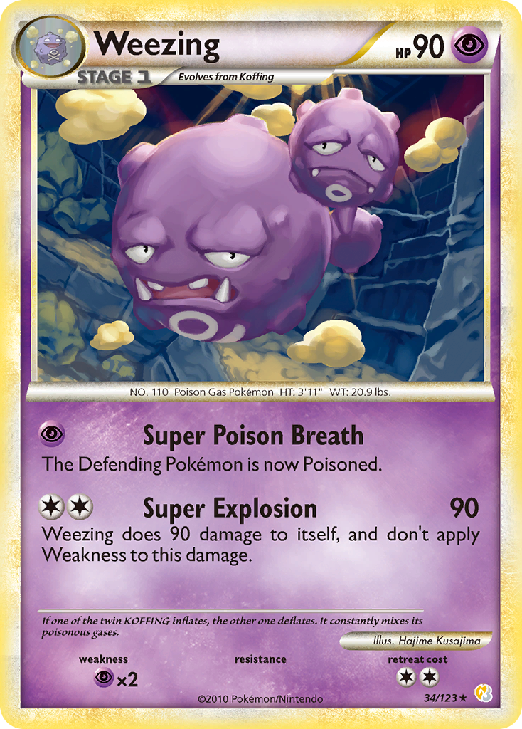 Weezing (34) [HeartGold SoulSilver] Reverse Holofoil - Deck Out Gaming