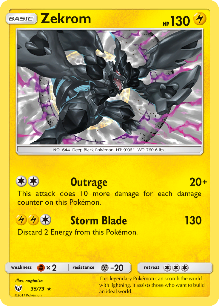 Zekrom (35/73) [Sun & Moon: Shining Legends] Reverse Holofoil - Deck Out Gaming