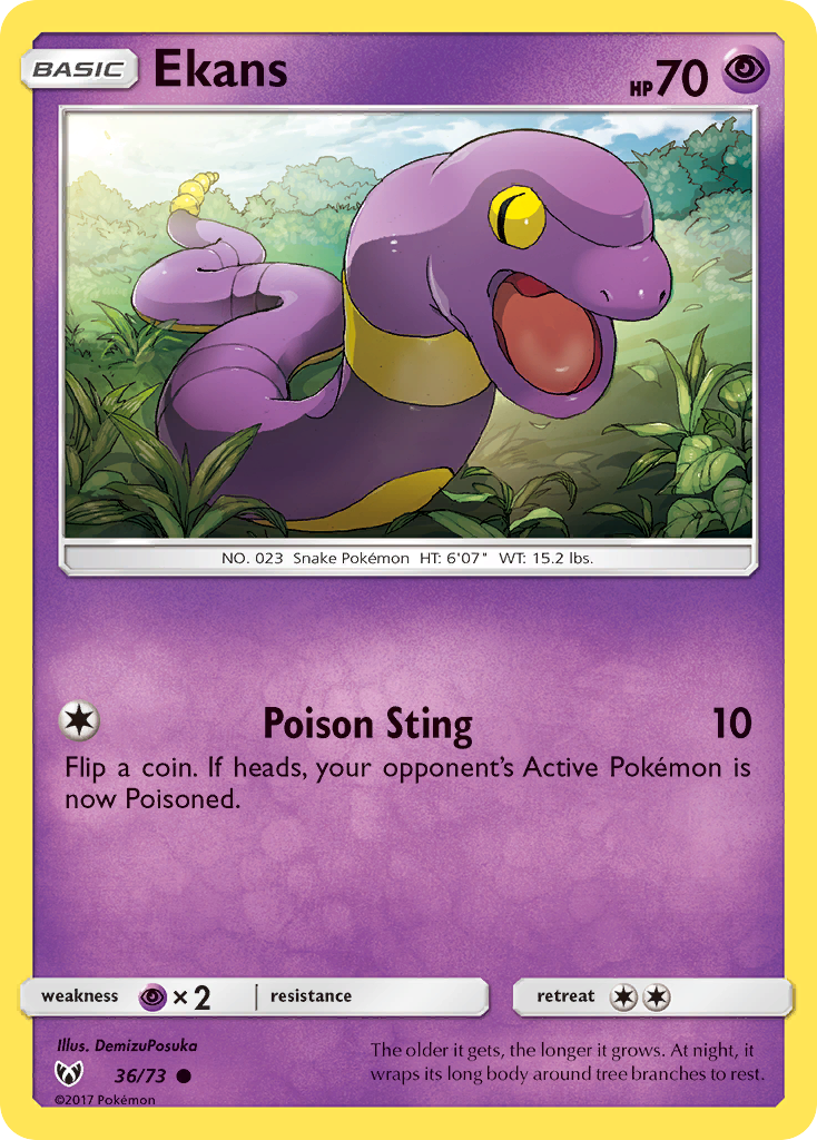 Ekans (36/73) [Sun & Moon: Shining Legends] Reverse Holofoil - Deck Out Gaming