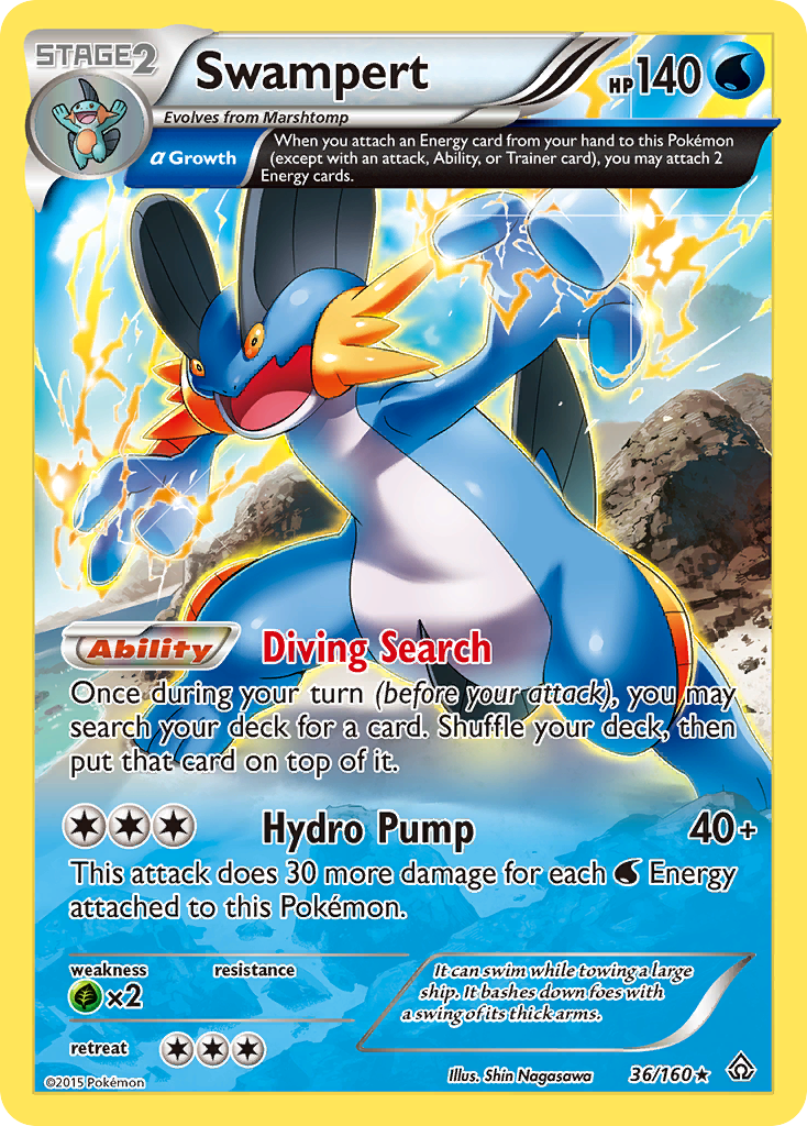 Swampert (Alpha) (36) [XY - Primal Clash] Reverse Holofoil - Deck Out Gaming