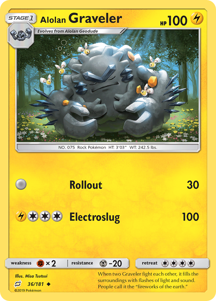 Alolan Graveler (36/181) [Sun & Moon: Team Up] Reverse Holofoil - Deck Out Gaming