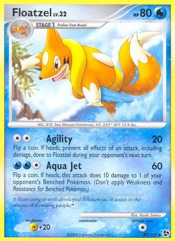 Floatzel (37) [Great Encounters] Reverse Holofoil - Deck Out Gaming