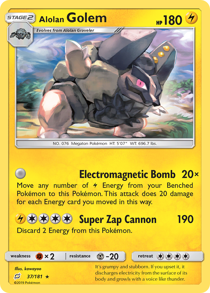 Alolan Golem (37/181) [Sun & Moon: Team Up] Reverse Holofoil - Deck Out Gaming