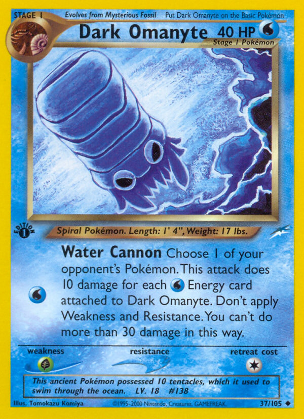 Dark Omanyte (37/105) [Neo Destiny 1st Edition] - Deck Out Gaming