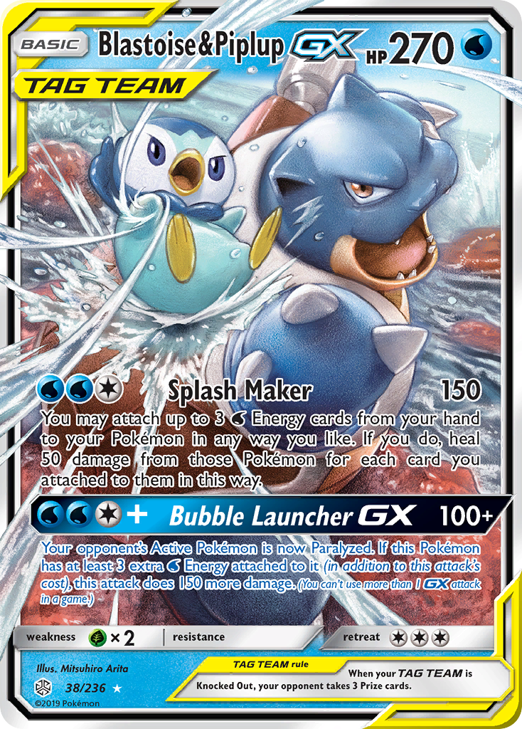 Blastoise & Piplup GX (38/236) [SM - Cosmic Eclipse] - Deck Out Gaming