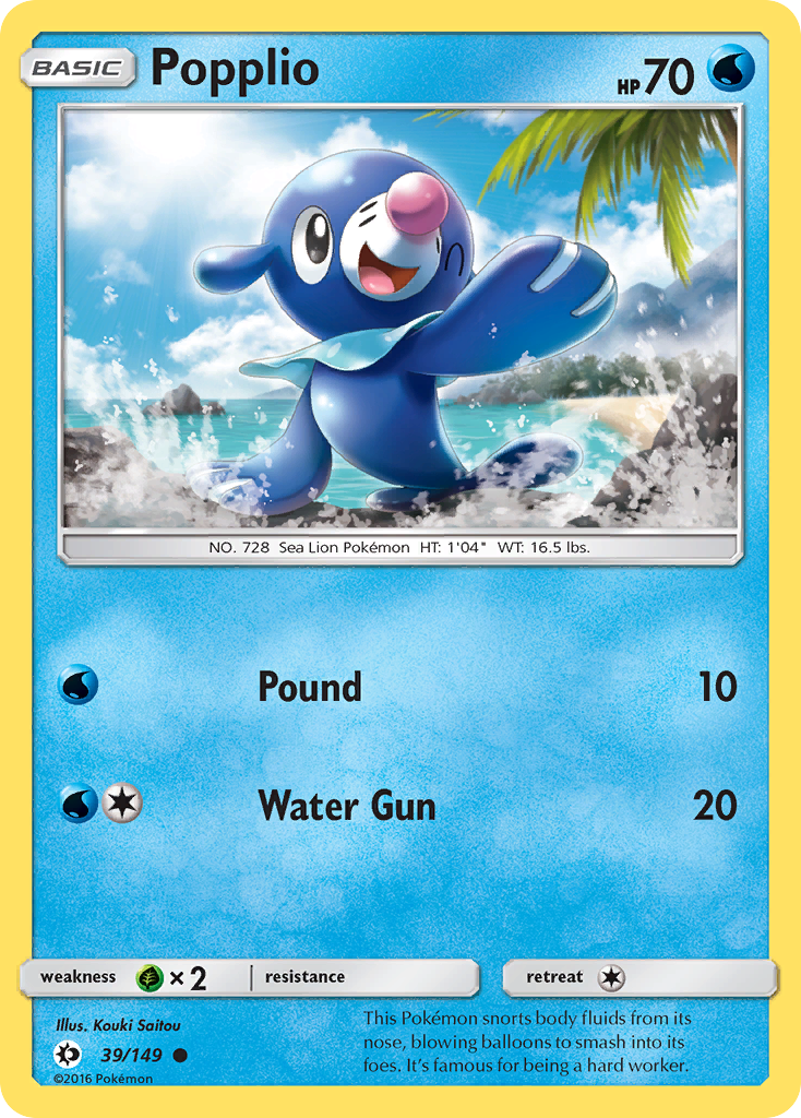 Popplio (39) [SM Base Set] Reverse Holofoil - Deck Out Gaming