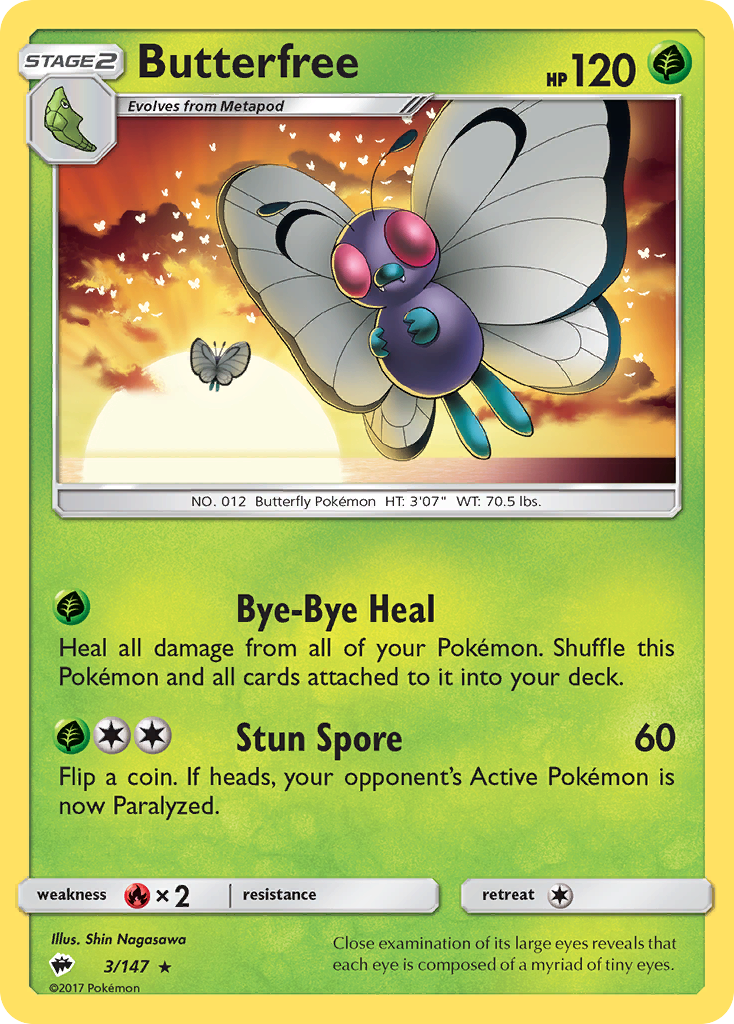 Butterfree (3) [SM - Burning Shadows] - Deck Out Gaming